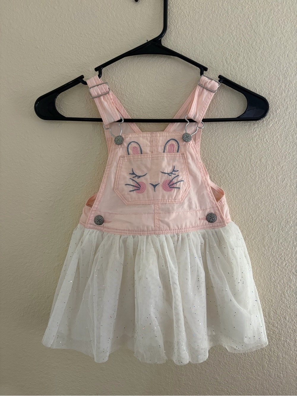 OshKosh B'gosh Pink Bunny Tulle Overall Dress